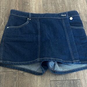 Zara M Denim Skort Shorts in Dark Blue